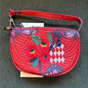 Lug Embroidered Bouquet Red Disco RFID Bag Pouch – Butterfly Poppy Red (Purple)